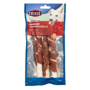 Trixie Denta Fun Marbled Beef Chewing Rolls, gardums suņiem no liellopa jēlādas un liellopu filejas 17 cm, 3gab/140 g