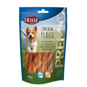 Trixie Premio Dog Snack Chicken Flags, gardums suņiem jēlādas trubiņas ar vistas krūtiņu 100g