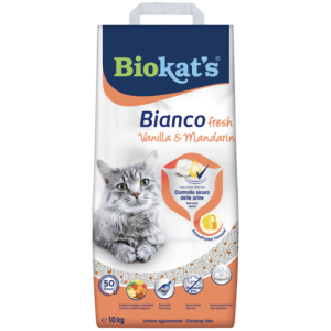 Biokat’s Fresh Vanilla Mandarin cementējošas kaķu smiltis ar vaniļas un mandarīna aromātu10kg