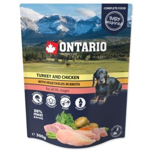 Ontario Turkey, Chicken And Vegetables In Broth konservi suņiem un kucēniem 300g