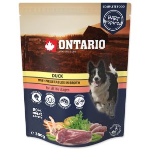 Ontario Dog Duck With Vegetables In Broth konservi suņiem, pieaugušiem suņiem un kucēniem 300g