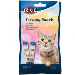 Trixie Creamy Snack with shrimp krēmīgs gardums kaķiem ar zivi un garnelēm 5×14g
