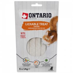 Ontario Lickable Treats Chicken krēmveida gardums kaķiem 5 x 14g
