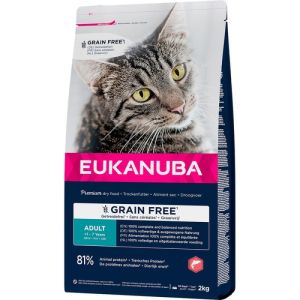  Eukanuba CAT Adult GRAIN FREE Salmon sausā barība kaķiem ar lasi 2kg