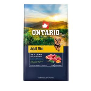 Ontario Adult Mini Lamb & Brown Rice barība mazo šķirņu suņiem ar jēru un rīsiem 2.25kg