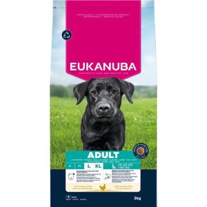 Eukanuba Adult Large Chicken sausā barība lielo šķirņu suņiem ar vistu 3kg