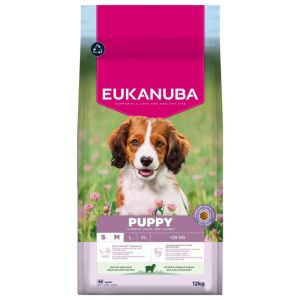 Eukanuba Puppy & Junior Small & Medium Lamb & Rice barība mazo un vidējo šķirņu kucēniem ar jēru 12kg