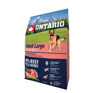 Ontario Dog Adult Large Beef & Turkey barība lielo šķirņu suņiem ar liellopu un tītaru 2.25kg
