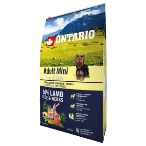Ontario Dog Adult Mini Lamb & Rice barība mazo šķirņu suņiem ar jēru 6.5kg
