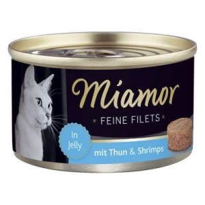 MIAMOR Feine Fillets ar tunci un garnelēm Konservi kaķiem ar tunci un garnelēm 100g