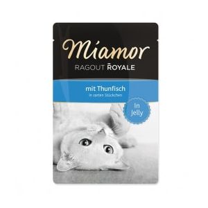 MIAMOR Ragout Tuna Konservi kaķiem: gaļa un dzīvnieku izcelsmes blakusprodukti, ar vitamīniem, minerālvielām un taurīnu 100g