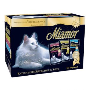 MIAMOR Ragout Royale Mix In Sauce konservi kaķiem – izlase 12x100g