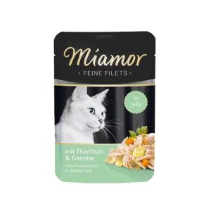 MIAMOR Feine Fillets Thunfisch&Gemuse in Jelly Konservi kaķiem ar tunci un dārzeņiem 100g