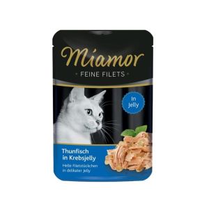 MIAMOR Feine Fillets Thunfisch in Krebsjelly Konservi kaķiem ar tunci un krabi želejā 100g
