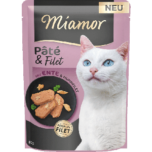 MIAMOR Pate&Filet mit Ente&Huhnfilet  pastēte kaķiem ar pīles gaļu un vistas fileju 85g