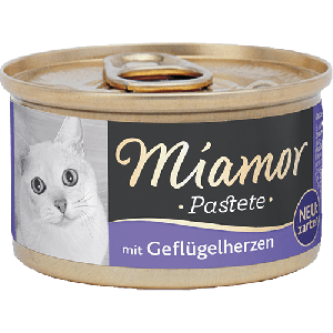 MIAMOR Pastete Geflugelherzen konservi kaķiem  pastēte ar mājputnu sirdīm 85g