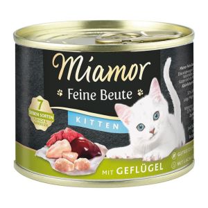 MIAMOR Feine Beute Kitten Geflugel konservi kaķēniem ar mājputnu gaļu 185g