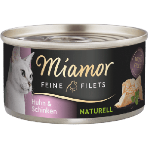 Miamor Feine Filets Naturelle Huhn&Schinken filejas gabaliņi savā sulā ar vistu un šķiņki 80g