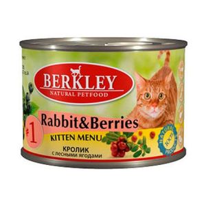 Berkley Kitten Rabbit&Berries konservi kaķēniem ar trusi un ogām 12x200g