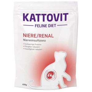 KATTOVIT Niere/Renal sausā barība kaķiem nieru funkciju veicināšanai hroniskas nieru mazspējas gadījumā 400g
