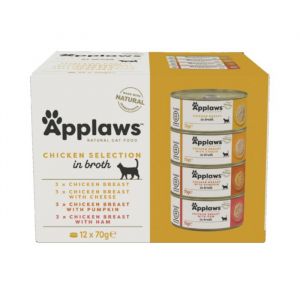 Applaws Cat Chicken Collection kaķu konservu izlase -vista četri veidi 70g x12gb