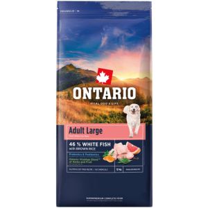 Ontario Adult Large Fish and Brown Rice barība lielo šķirņu suņiem ar zivīm un brūnajiem rīsiem 12kg