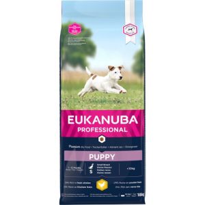 Eukanuba Puppy & Junior, Small, Chicken sausā barība mazo šķirņu kucēniem ar vistu 18kg