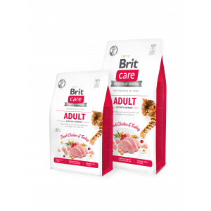 Brit Care Cat GF Adult Activity Support bezgraudu barība kaķiem ar vistu un tītaru 7kg