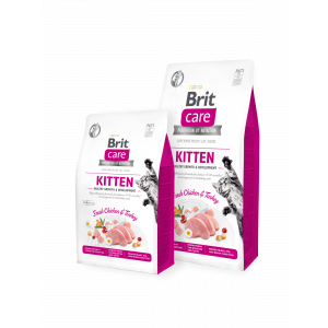 Brit Care Cat GF Kitten Healthy Growth & Developmen bezgraudu barība kaķēniem 7kg