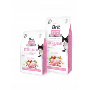 Brit Care Cat GF Sterilized Sensitive (Fesh Rabbit)bezgraudu barība kaķiem ar trusi 7kg