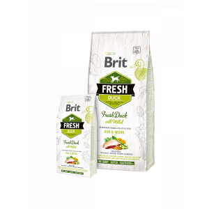 Brit Fresh Duck with Millet Active Run & Work barība aktīviem suņiem ar pīli 2.5kg