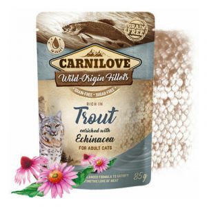 Carnilove Cat Pouch Trout Echinacea,mitrā barība kaķiem forele mērcē 85g