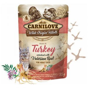 Carnilove Cat Pouch Turkey Valeriana mitrā barība kaķiem tītars mērcē 85g