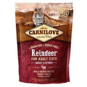 CARNILOVE Reindeer Adult Cat Energy & Outdoor bezgraudu barība kaķiem ar briedi un mežacūku 6kg