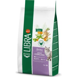 Libra Cat Sterilized Chicken pilnvērtīga sausā barība  sterilizētiem kaķiem 12kg