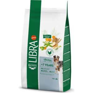LIBRA DOG SENIOR +7 Years 12kg - pilnvērtīga un sabalansēta barība suņiem vecumā no 7 gadiem, ar vistas gaļu.