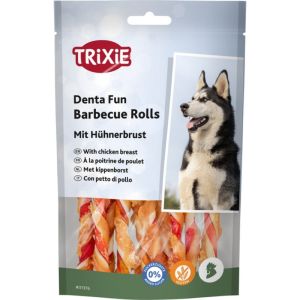Trixie Denta Fun barbecue chewing rolls, chicken, gardums suņiem jēlāda ar vistas fileju12 cm, 10 gab/80 g.