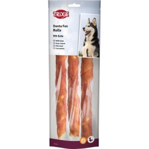 Trixie Denta Fun Marbled Beef Chewing Rolls, gardums suņiem no liellopa jēlādas un liellopu filejas 17 cm, 3gab/140 g