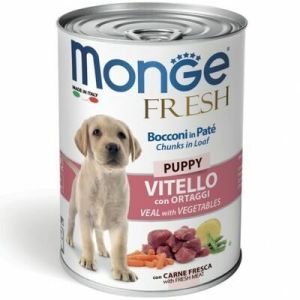 Monge Fresh Chunks PUPPY with Veal & Vegetables konservi kucēniem ar teļu un dārzeņiem 400g