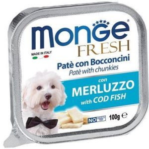 Monge Fresh pate with Cod Fish konservi suņiem pastēte ar mencu 100g