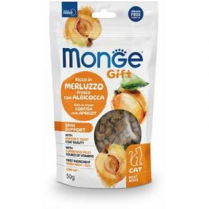 MONGE GIFT Cat MEAT MINIS Skin support Codfish with apricot kārums kaķiem ar mencu 50g