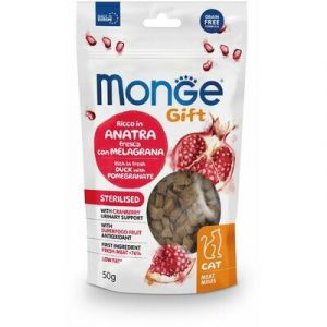 MONGE GIFT Cat MEAT MINIS Sterilised Duck with pomegranate  kārums kaķiem ar pīli 50g