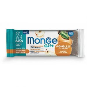 MONGE GIFT Dog FRUIT BARS Mobility support Lamb with pear kāruma batoniņš suņiem ar jēra gaļu100g
