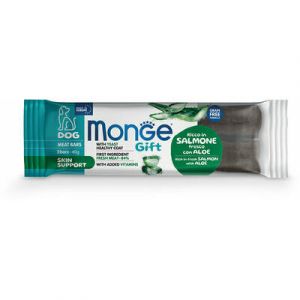 MONGE GIFT Dog MEAT BARS Skin support Salmon with aloe kārums suņiem ar lasi un alveju 40g