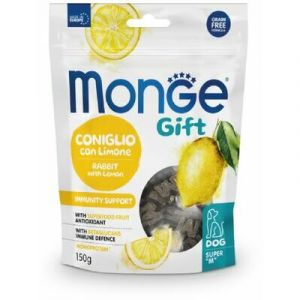 MONGE GIFT Dog SUPER M Immunity support Rabbit with lemon kārums suņiem ar trusi un citronu 150g