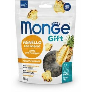 MONGE GIFT Dog SUPER M Mobility support Lamb with pineapple kārums suņiem ar jēru un ananāsiem 150g