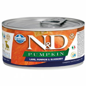 N&D NATURAL & DELICIOUS ND Dog Lamb & Blueberry & Pumpkin Puppy konservi kucēniem 140g