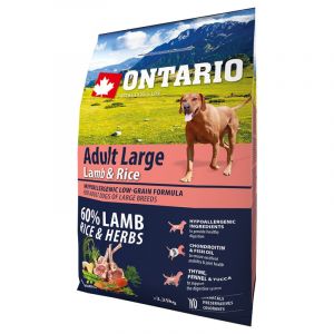 Ontario Dog Adult Large Lamb & Rice , Turkey  barība lielo šķirņu suņiem ar jēru un tītaru 2.25kg