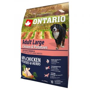 Ontario Dog Adult Large Chicken & Potatoes barība lielo šķirņu suņiem ar vistu 2.25kg