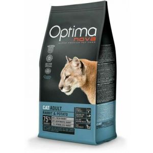 OPTIMANOVA Cat Adult GF Rabbit & Potatosausā barība pieaugušiem kaķiem ar trusi 2 kg